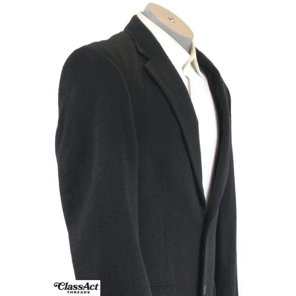Jos A Bank Sport Coat Mens Black Camel Hair Tailor Fit Blazer Jacket 2 Btn 40L